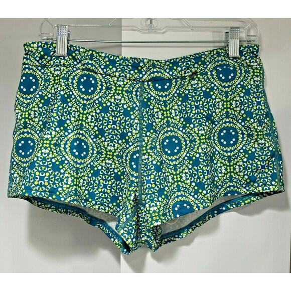 Columbia Omni-Wick shorts ladies M green yellow drawstring waist liner pocket - Picture 1 of 7